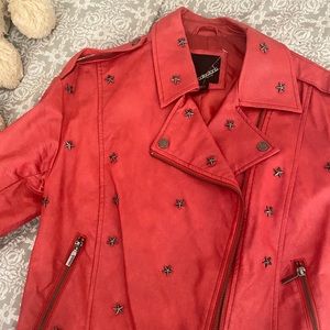 Red star studded motto jacket!